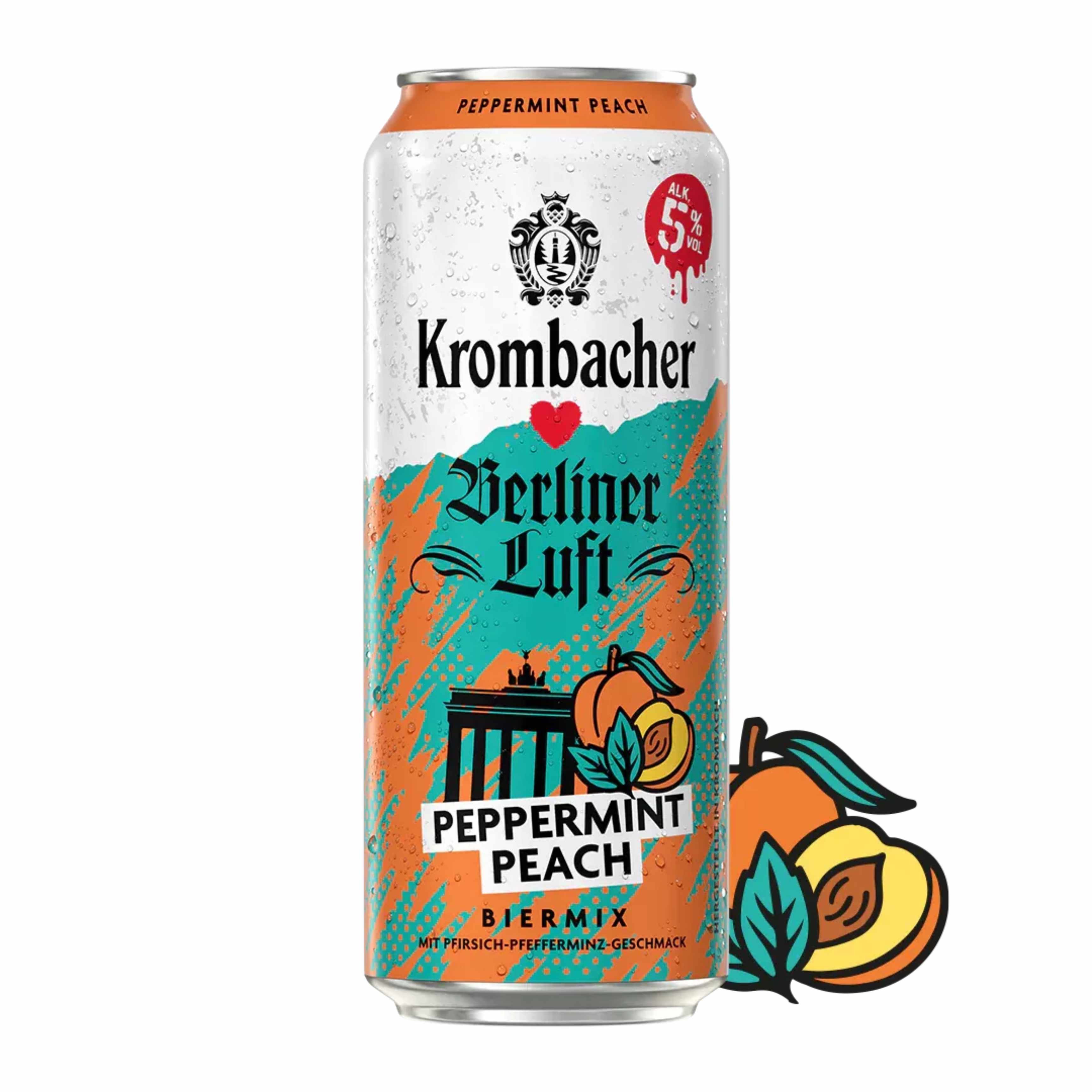 Mix-Pack Krombacher x Berliner Luft / 3x8 Dosen je 0,5l. (Pfefferminz; Pfefferminz Lime; Pfefferminz Peach)